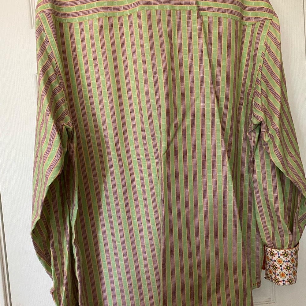 Robert Graham Vibrant Orange Patterned Shirt - image 3